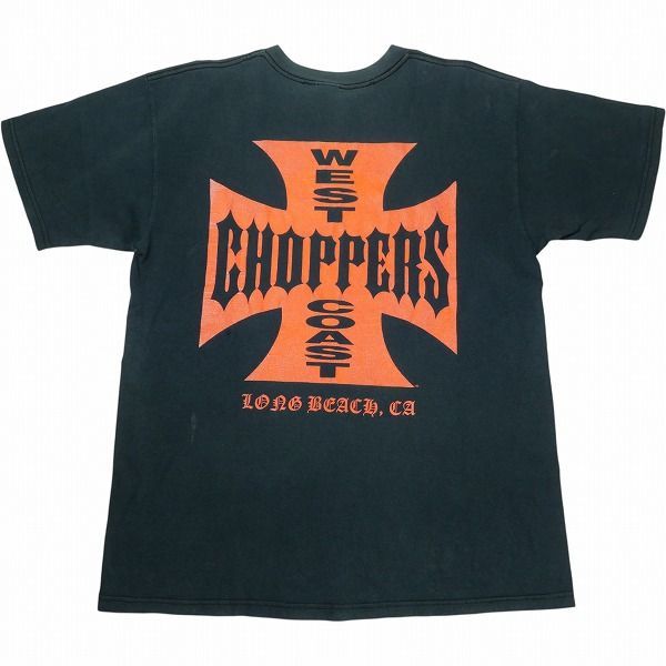 Size【L】 VINTAGE ヴィンテージ West Coast Choppers ウェストコーストチョッパーズ Red Iron Cross Tee Tシャツ 黒 【中古品-良い】 30013609