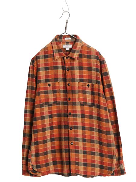 ジェイクルー 長袖 ヘビー フランネル シャツ メンズ L 古着 WALLACE&BARNES チェック ネルシャツ ポケット マチ付き ヴィンテージ モデル