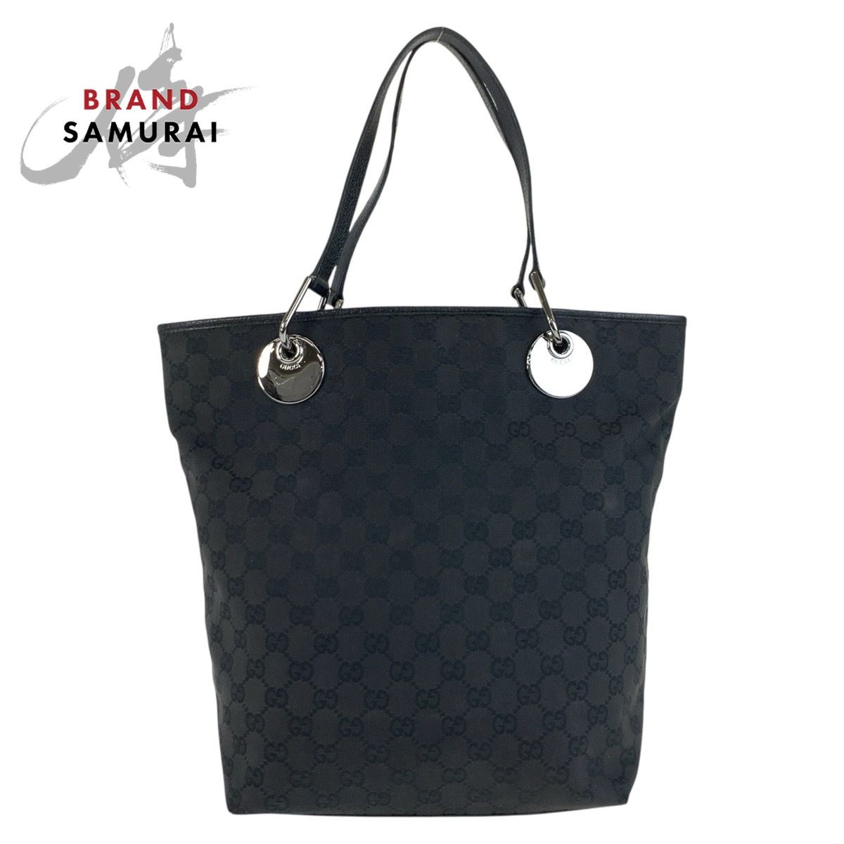 GUCCI グッチ ブラック 黒 シルバー金具 GGキャンバス 120836 トートバッグ ショルダーバッグ レディース 603738【中古】