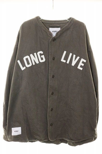 ダブルタップス WTAPS 21AW LEAGUE LS COTTON FLANNEL SIZE 4 212TQDT-SHM04 リーグ ロングスリーブ コットン フランネル シャツ カーキ 【ブランド古着ベクトル】【中古】260803