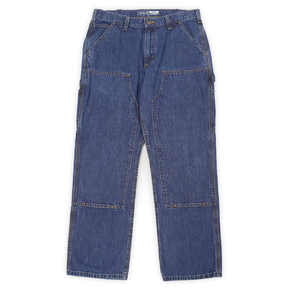 カーハート Carhartt 00s 2000年代 ダブルニー デニムペインターパンツ ワーク WIP USA ヴィンテージ アメリカ 古着 メンズ ズボン・パンツ インディゴブルー W34 L30【中古】