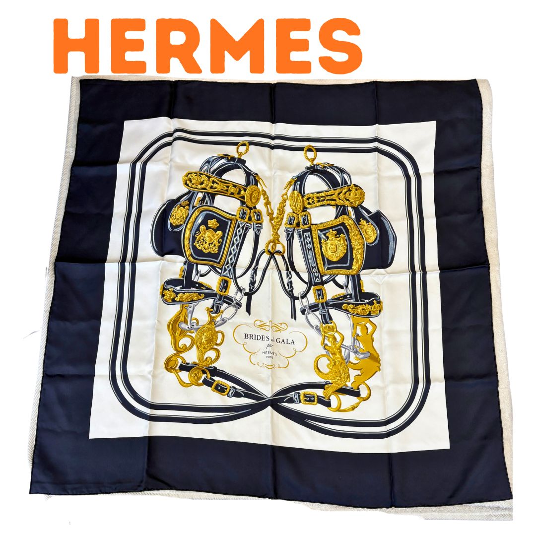 HERMES カレ90 BRIDES de GALA シルクスカーフ