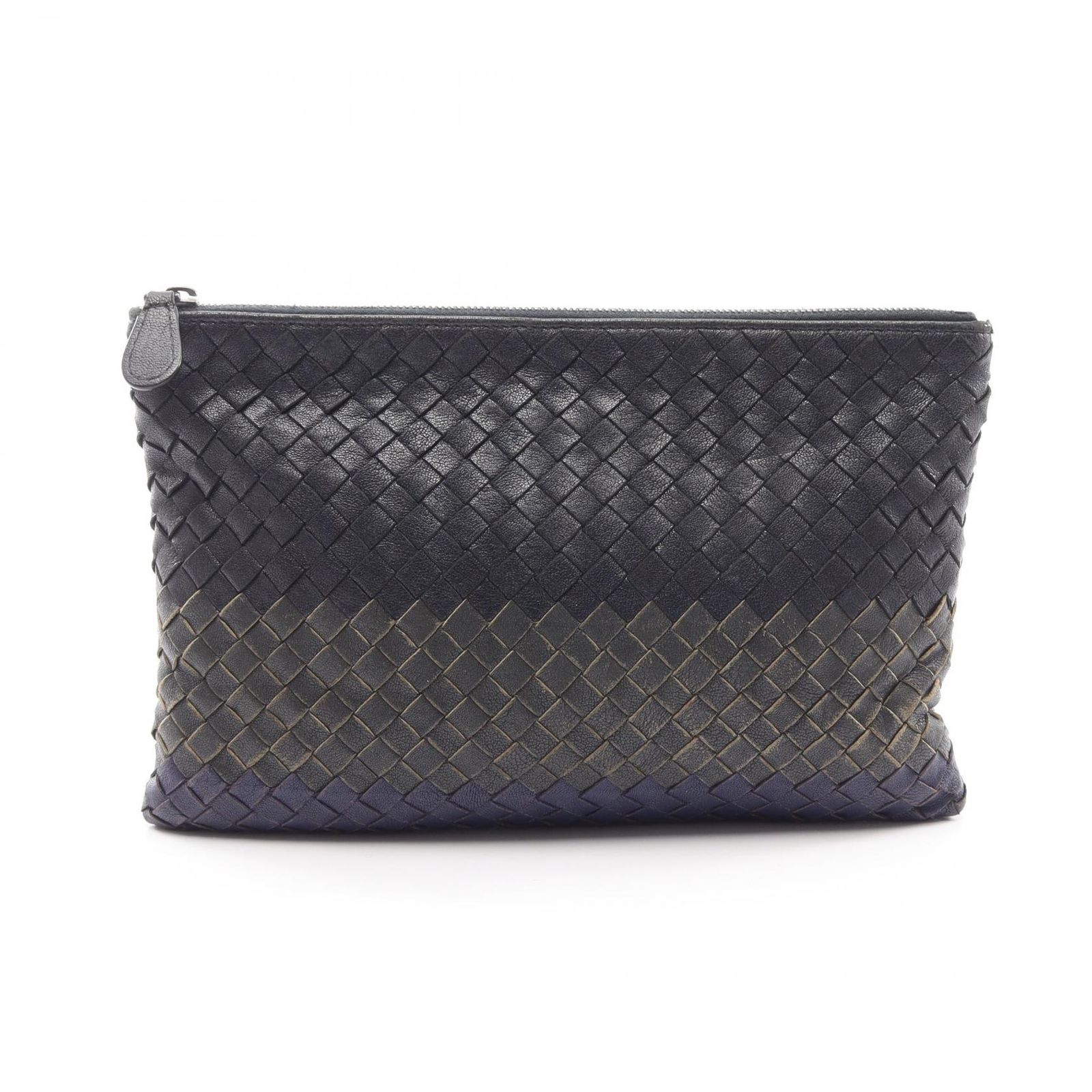 ボッテガヴェネタ BOTTEGA VENETA セカンドバッグ クラッチバッグ イントレチャート ブラック/ブルー レザー イントレチャート クラッチバッグ レディース Used B 23,256円