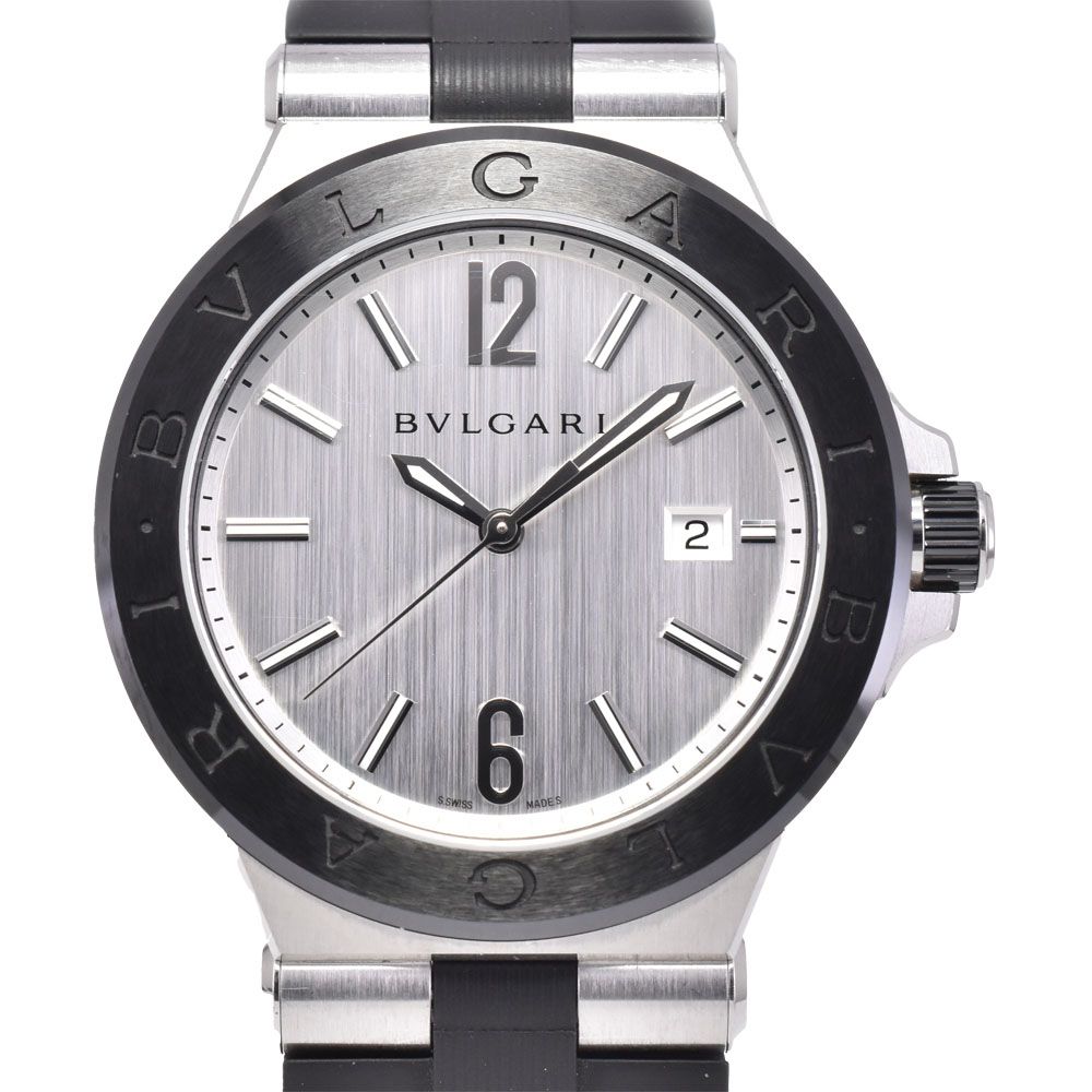 値下 ブルガリ BVLGARI DG42SC ディアゴノ 自動巻き メンズ 美品 箱・保証書付き B#146769