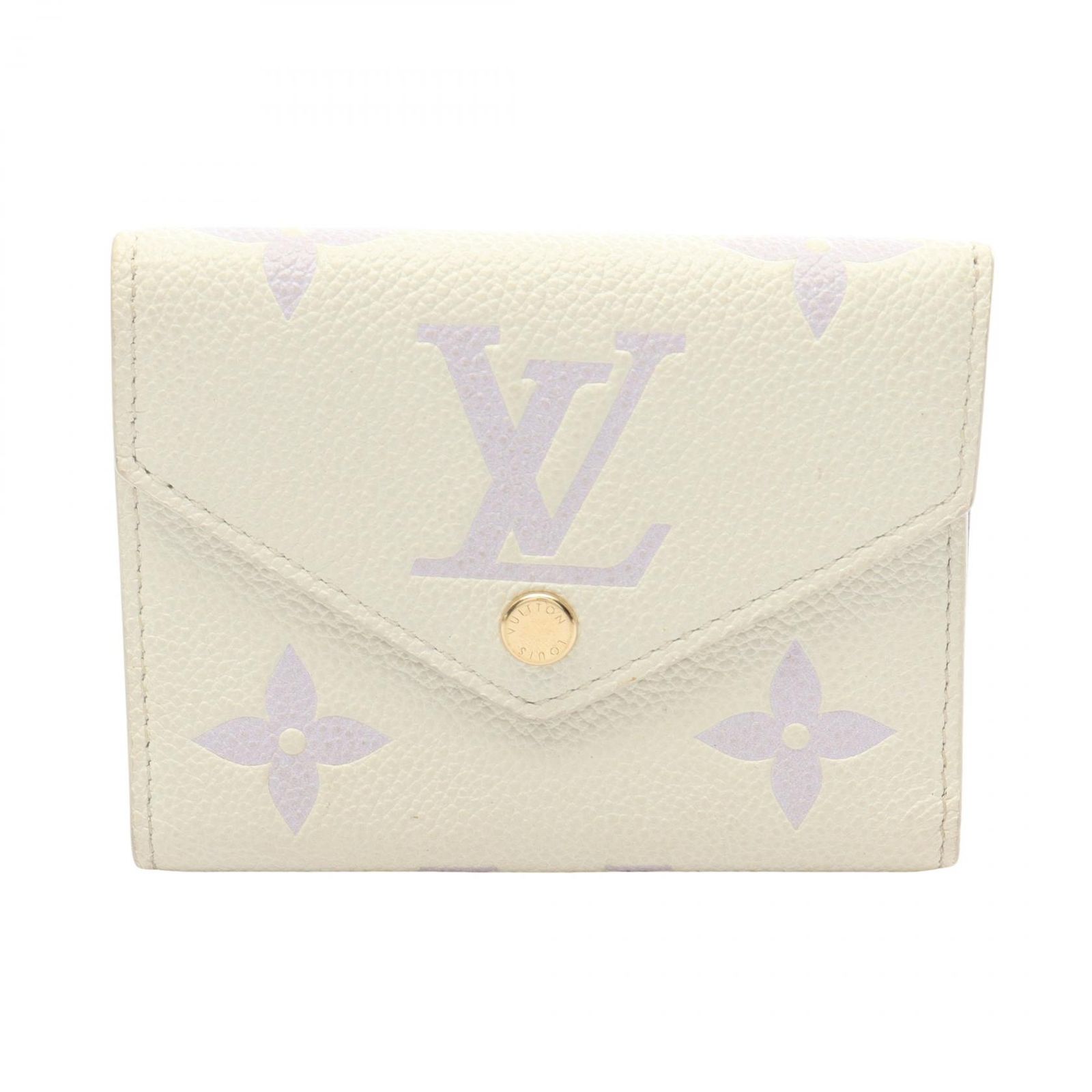 ルイ・ヴィトン LOUIS VUITTON 三つ折り財布 ポルトフォイユ ヴィクトリーヌ モノグラムアンプラント M82925 ラテホワイト/ライラック レザー ポルトフォイユ・ヴィクトリーヌ