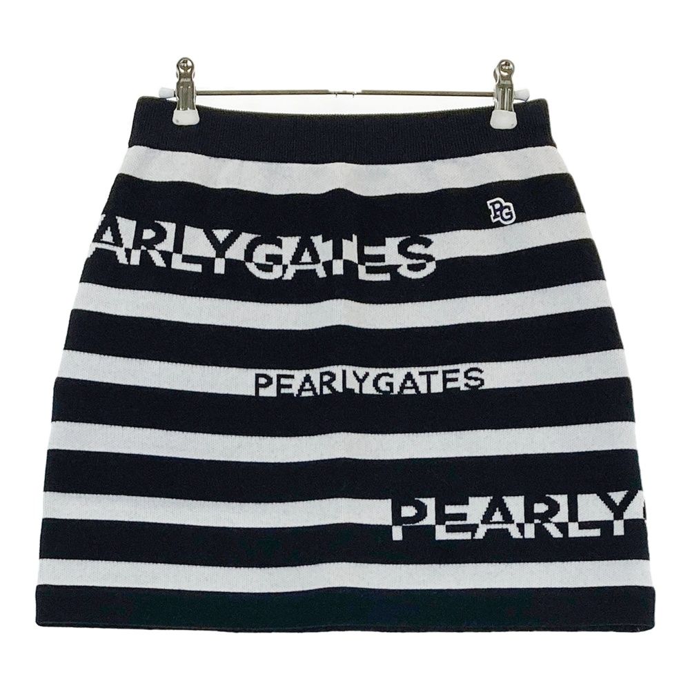 サイズ：0 PEARLY GATES パーリーゲイツ 055-2234124 ニットスカート ボーダー柄 ネイビー系 [240101745824] ゴルフウェア レディース ストスト