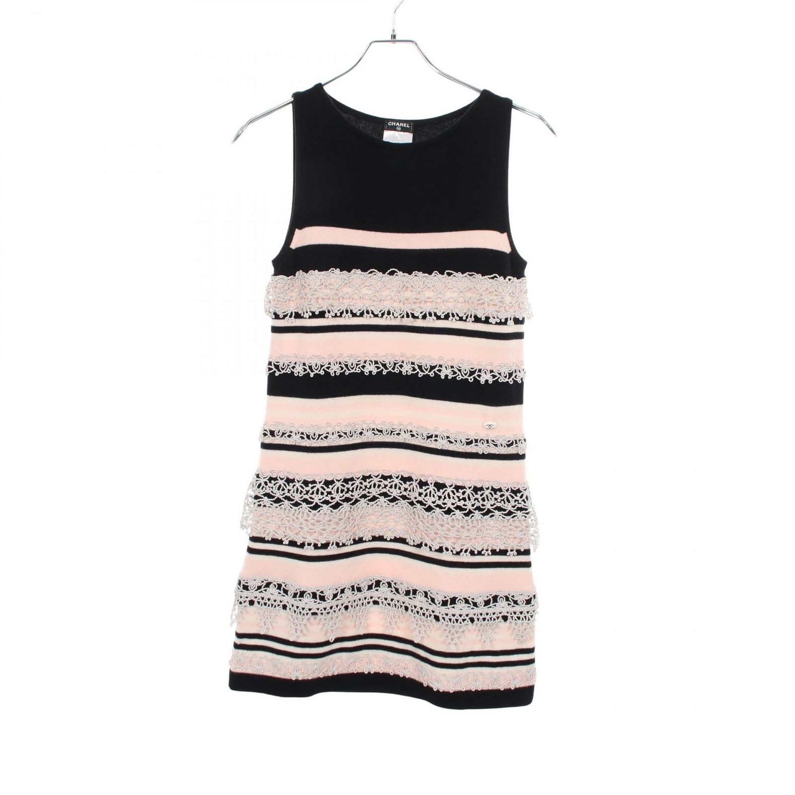 シャネル CHANEL ワンピース ココマーク レース ボーダー ノースリーブ P40251K02894 その他 ノースリーブ ワンピース レディース Used A