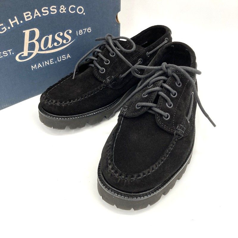 G.H.BASS ジーエイチバス モカシン JETTY LUG ジェッティ ラグ BA92317 50X デッキシューズサイズ42 27cm相当 スウェード ブラック 靴 ★SS1537
