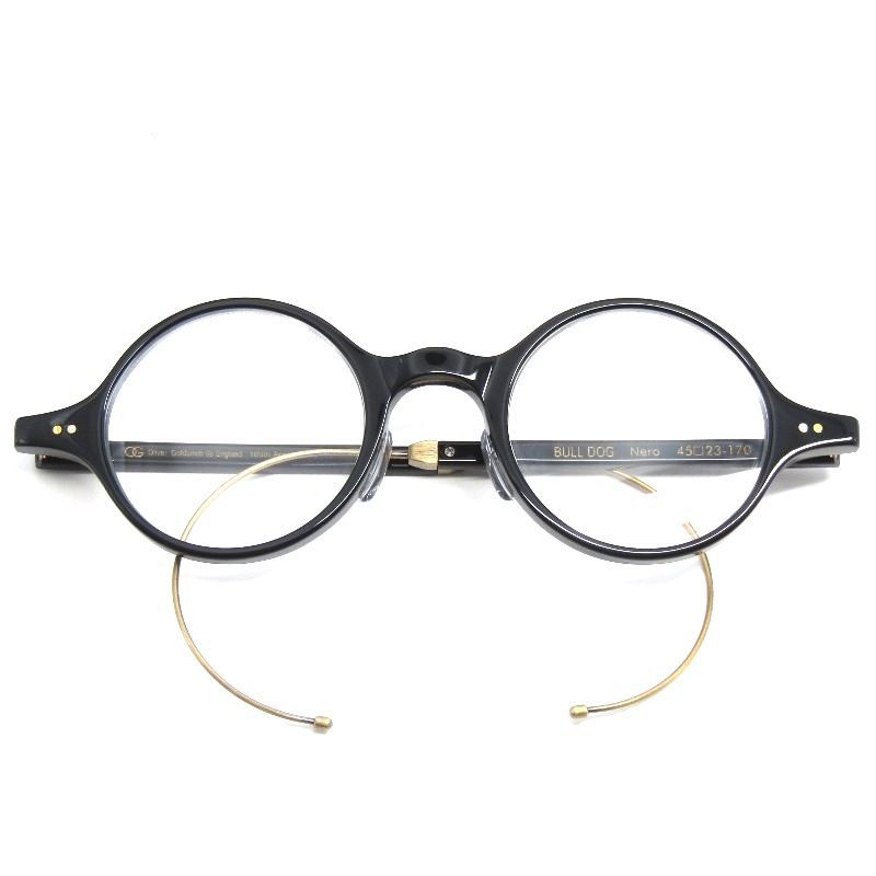 未使用 OLIVER GOLDSMITH オリバーゴールドスミス メガネフレーム BULL DOG 日本製 ブルドッグ 100周年記念 ラウンド Nero 61006154