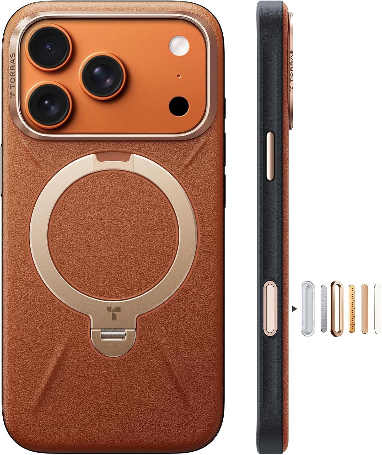 TORRAS iPhone 17 Pro 用 ケース【新感覚レザー・スキンタッチ】Ostand Q3 レザートーン MagSafe対応 リング スタンド 360°定点回転 縦横両対応 マグネット搭載 6,697円