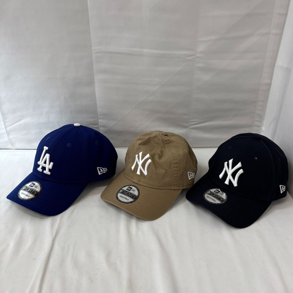 1282◇キャップ ニューエラ ヤンキース ドジャース ネイビー ブルー ベージュ 9FORTY 9TWENTY 3個セット