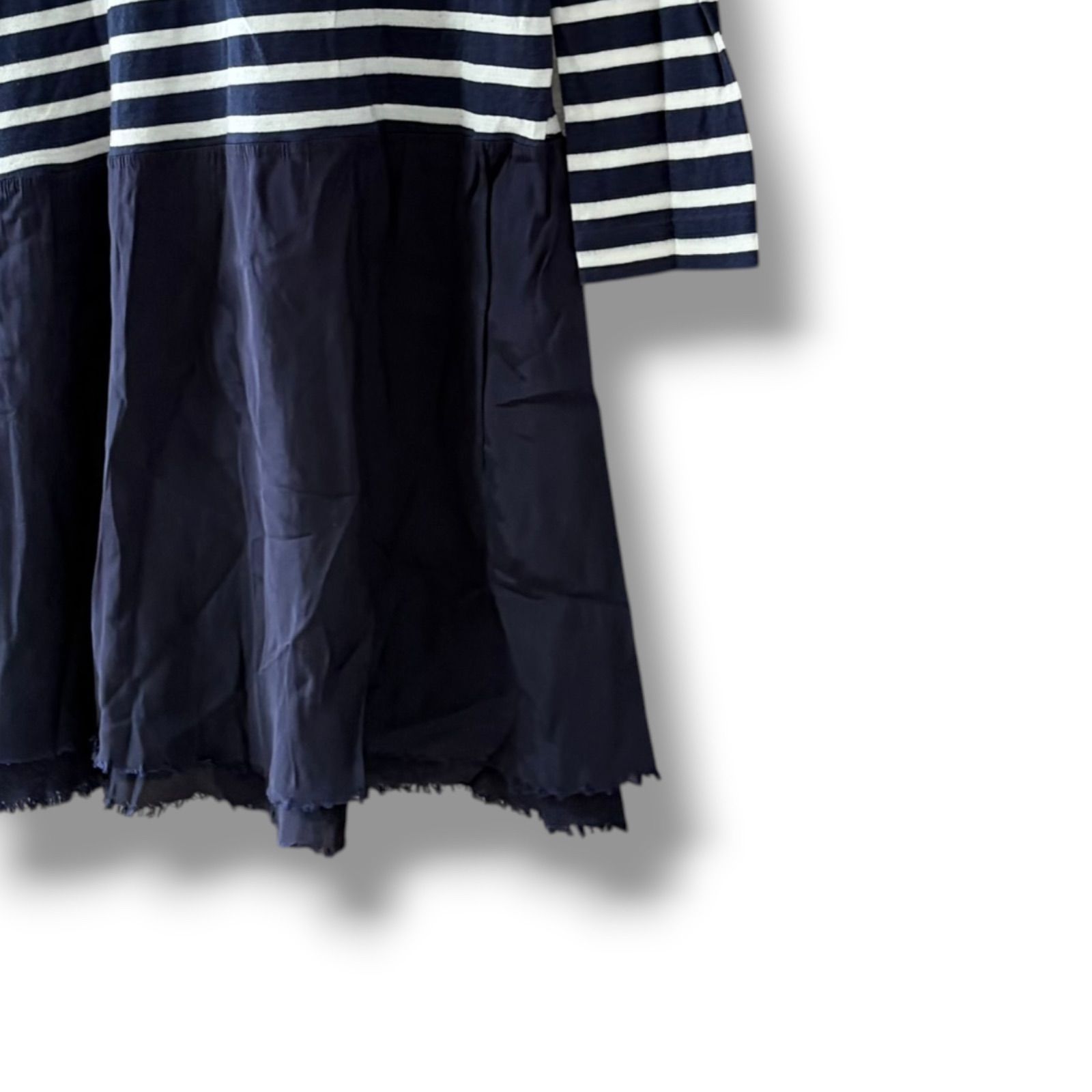 Sacai Luck 異素材ドッキング ワンピース ジップ フリル サカイ2 sacai luck サカイラック レディース 長袖 ワンピース チュニック