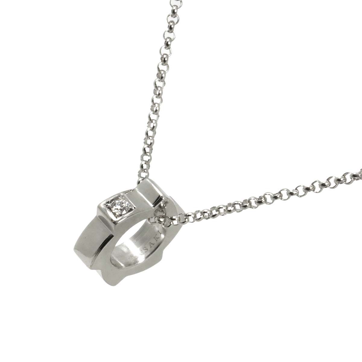 タサキ TASAKI ダイヤ 0.01ct ネックレス 52cm K18 WG ホワイトゴールド 750 田崎真珠 Necklace 90331570 87,450円
