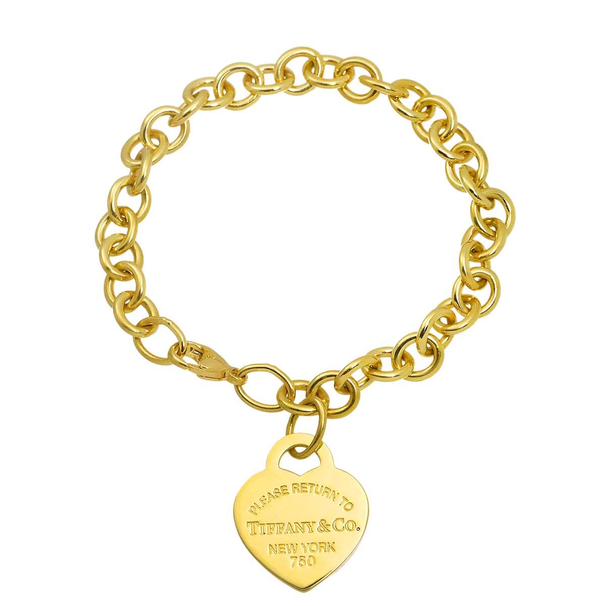 ティファニー TIFFANY&Co. リターントゥ ブレスレット 17.5cm K18 YG イエローゴールド 750 Bracelet 90331588