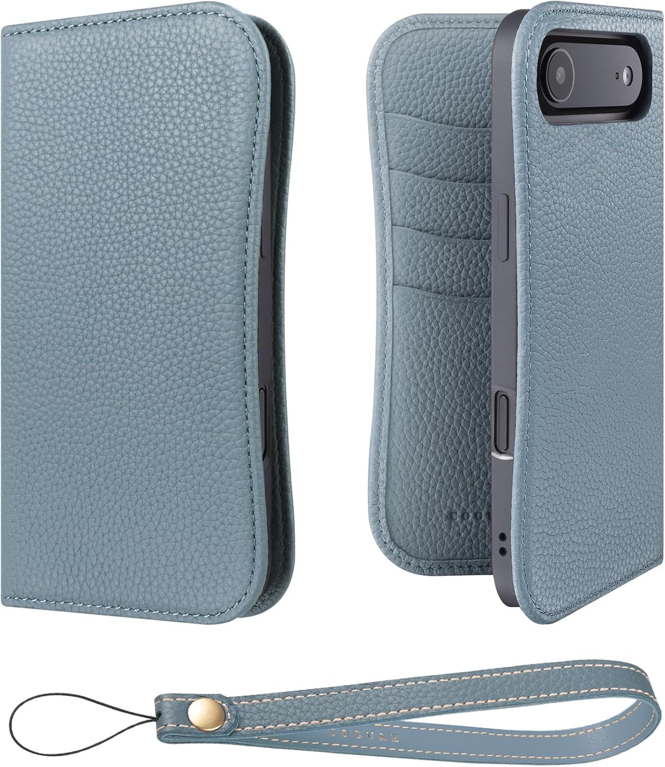 COGURE 互換 iPhone Air 手帳型 ケース 本革 COPB ブルーリン