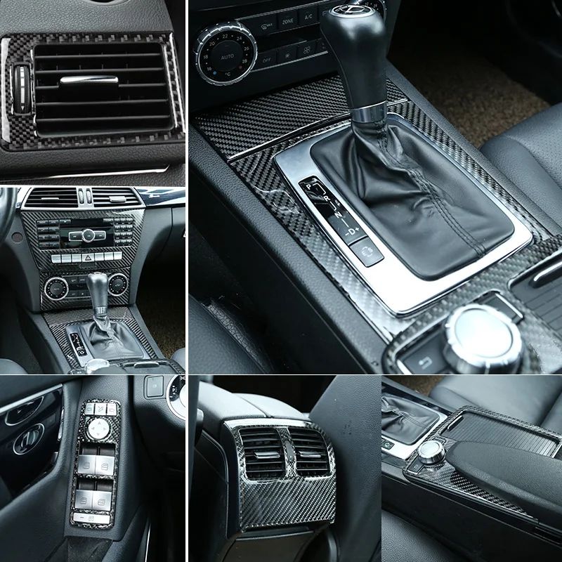 メルセデスベンツ Cクラス W204 2007-2014 用 カーボン柄製ドアリフトトリム