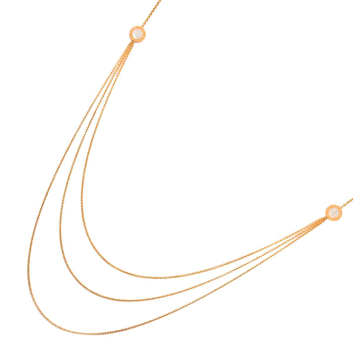 ブルガリ BVLGARI ブルガリブルガリ ソートワール シェル オニキス ネックレス 90cm K18 PG ピンクゴールド 750 Necklace 90332862