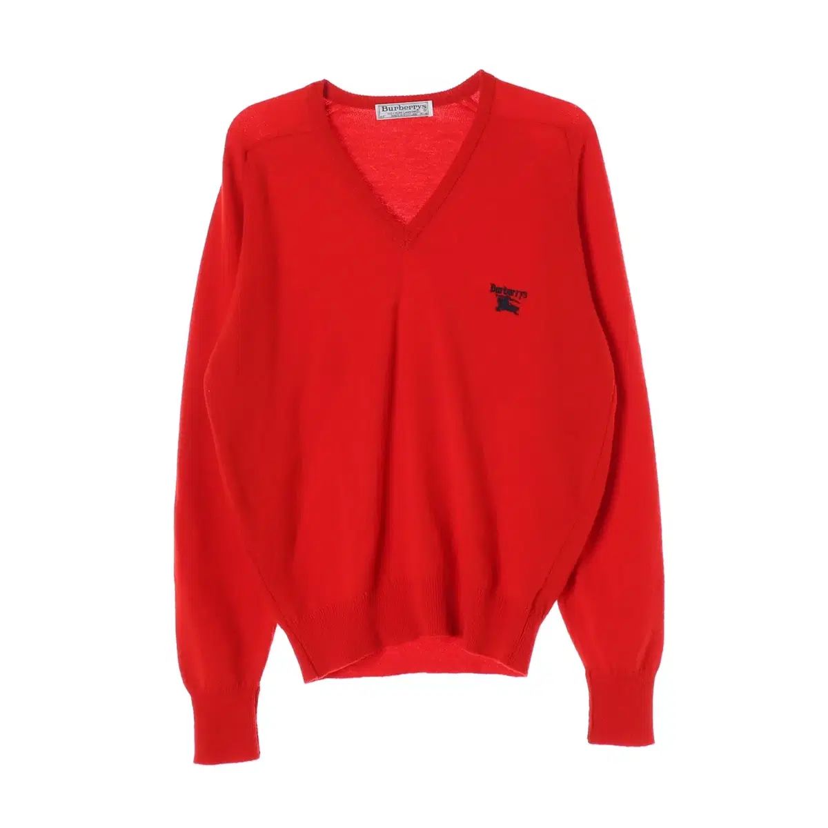 BURBERRY バーバリー Vネック ラムウール 100% ニット セーター レッド 11,055円