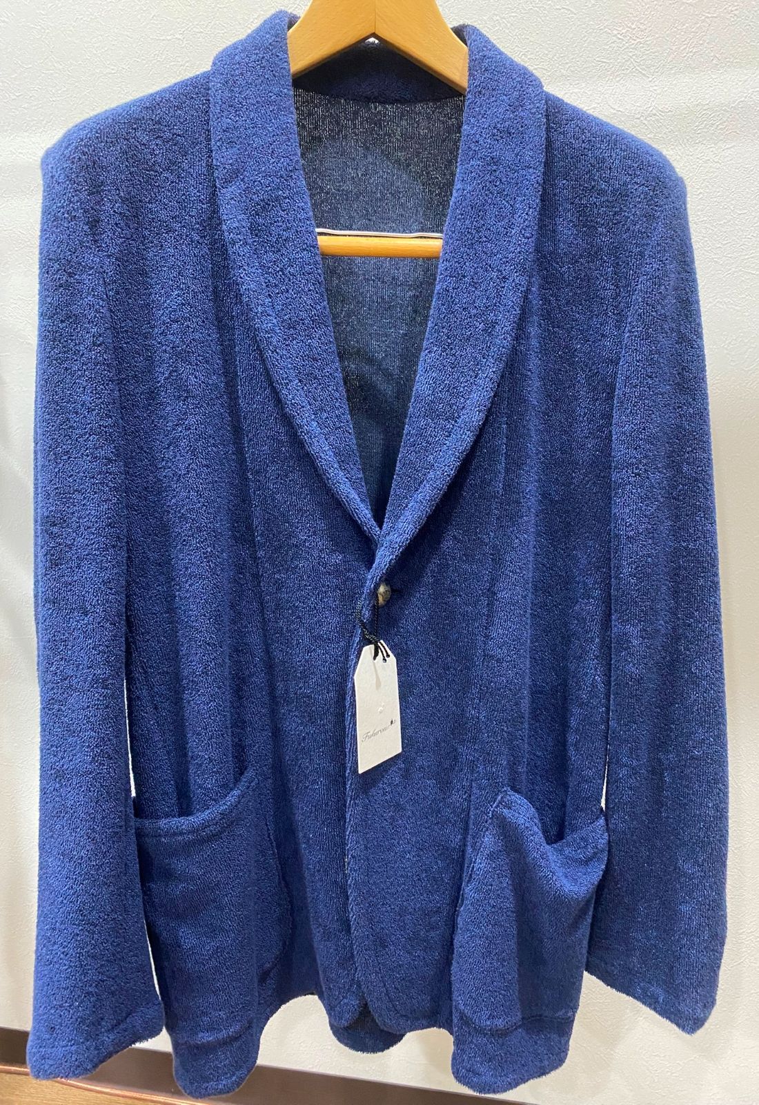 FUKUROUジャケット　メタル釦&パイル生地　63-16-3005　日本製　ガウン調のショールカラーＪＫ　格安放出！ 7,524円