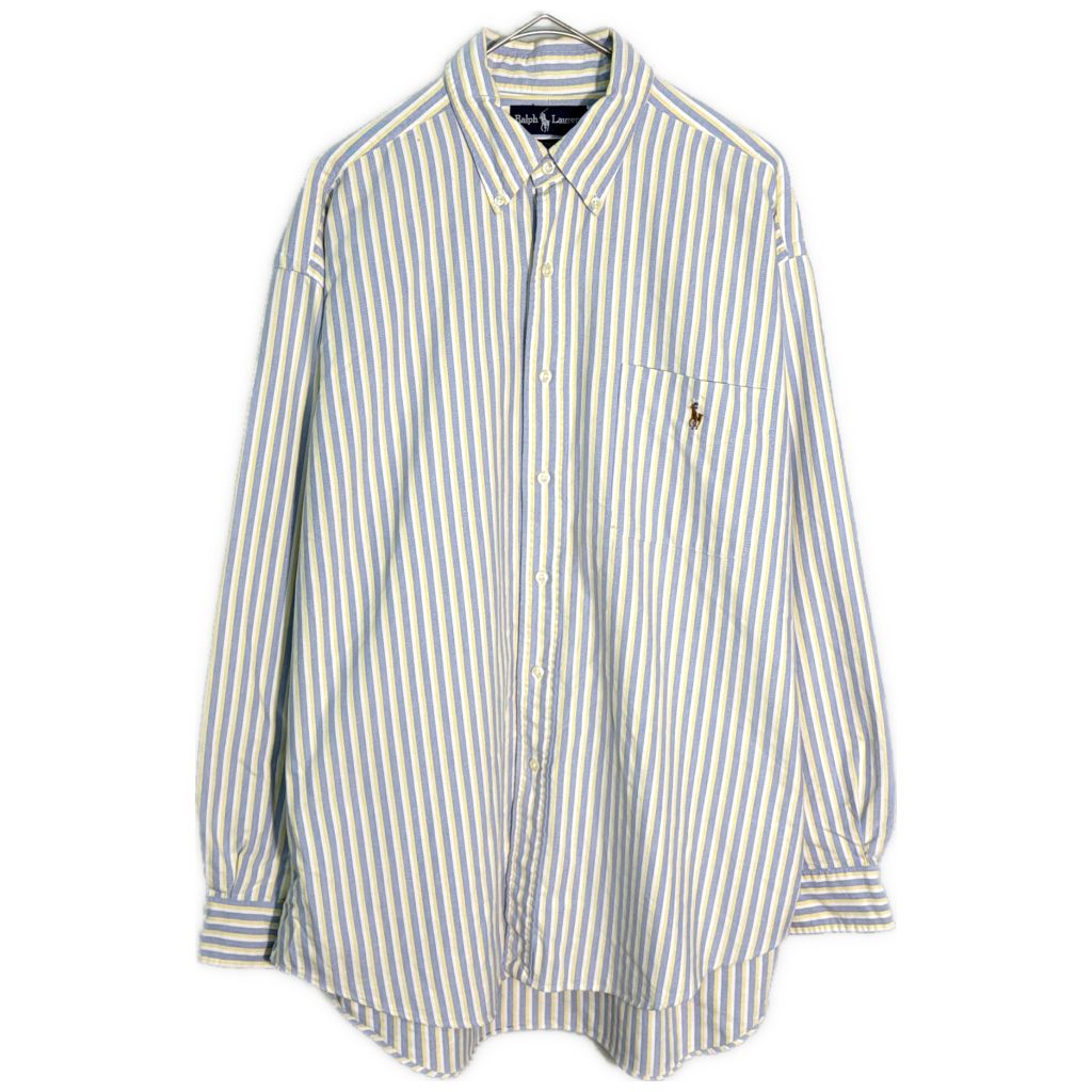 RALPH LAUREN ラルフローレン BIG SHIRT マルチストライプ 長袖シャツ(メンズ M)中古 古着 Y7098