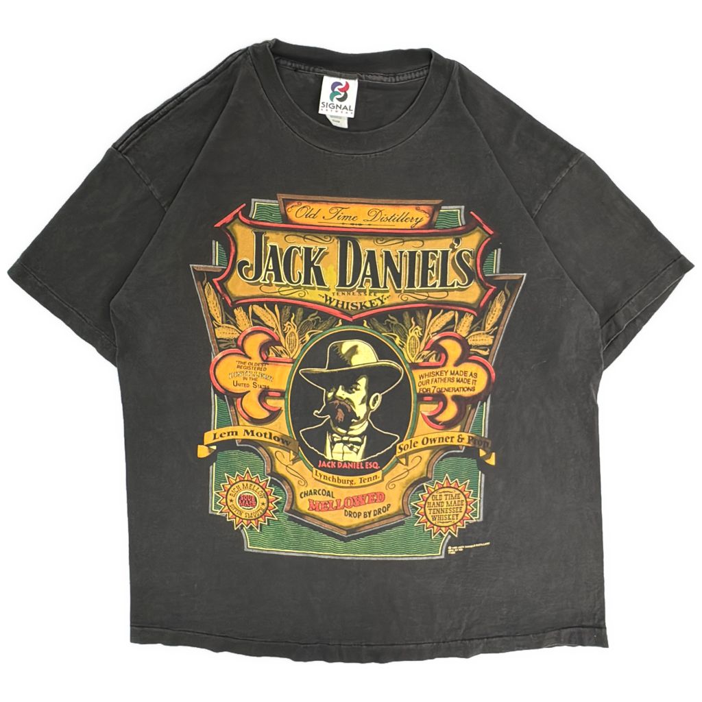 90年代 USA製 Jack Daniel’s ジャックダニエル 半袖Ｔシャツ 企業 ブラック(メンズ X-LARGE)中古 古着 Y7158 6,435円