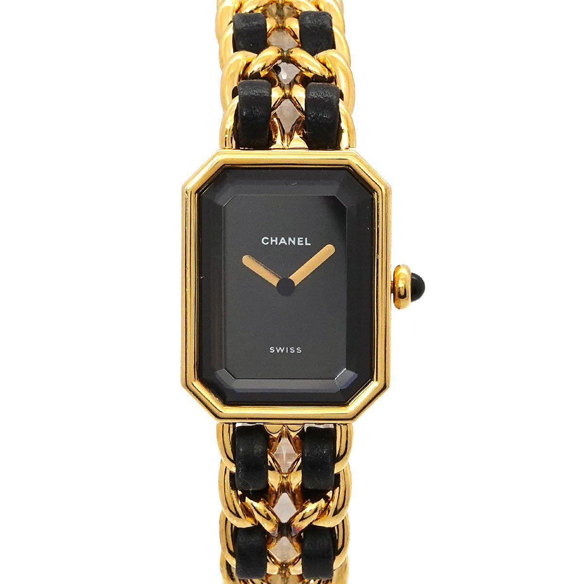 シャネル CHANEL プルミエール Mサイズ H0001 ヴィンテージ レディース 腕時計 ブラック ゴールド ウォッチ Premiere 90337611