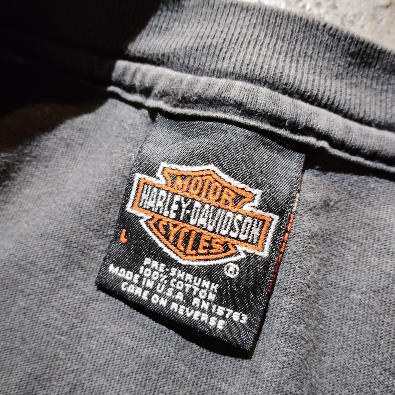 【両A面】90s Harley-Davidson イーグルフレイムTシャツ Harley Davidson 90s USA製 イーグルフレイムプリントTシャツ 両面