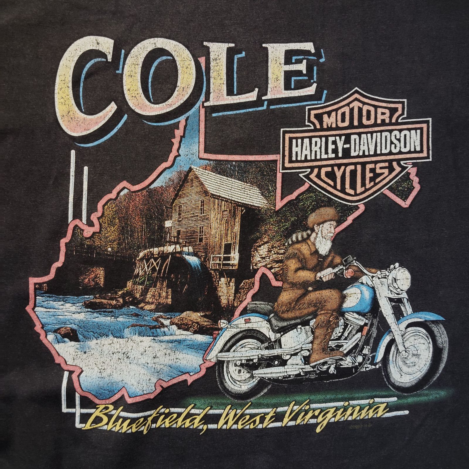 Harley Davidson 90s USA製 イーグルフレイムプリントTシャツ 両面