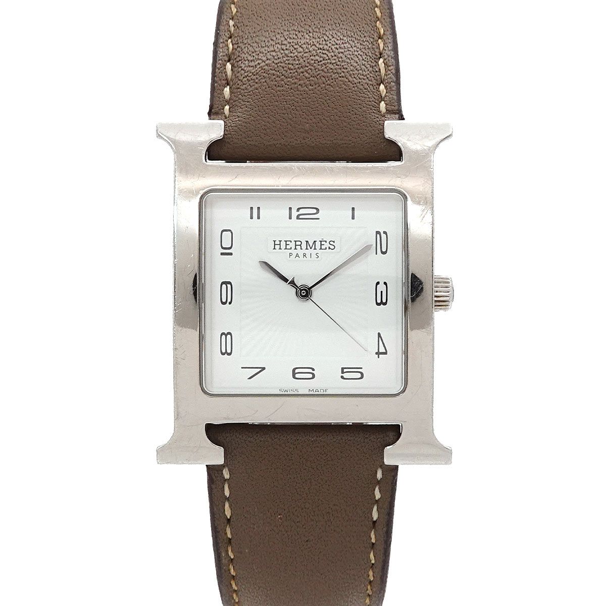 エルメス HERMES Hウォッチ HH1 810 メンズ 腕時計 デイト ホワイト グレー クォーツ ウォッチ H Watch 90338047 86,900円