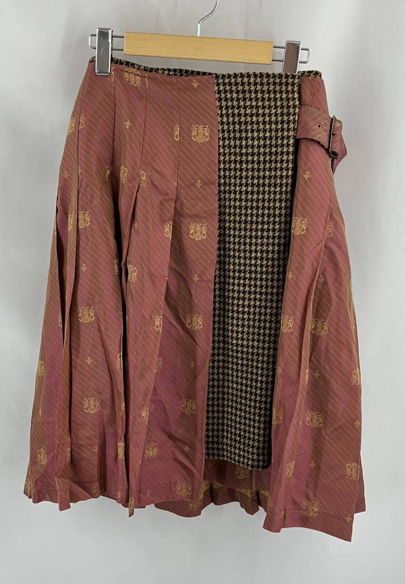 ★ TRICOT COMME des GARCONS トリコ コムデギャルソン スカート巻きスカートWOOL SKIRT サイズM レッド× ブラウン 冬 7,762円