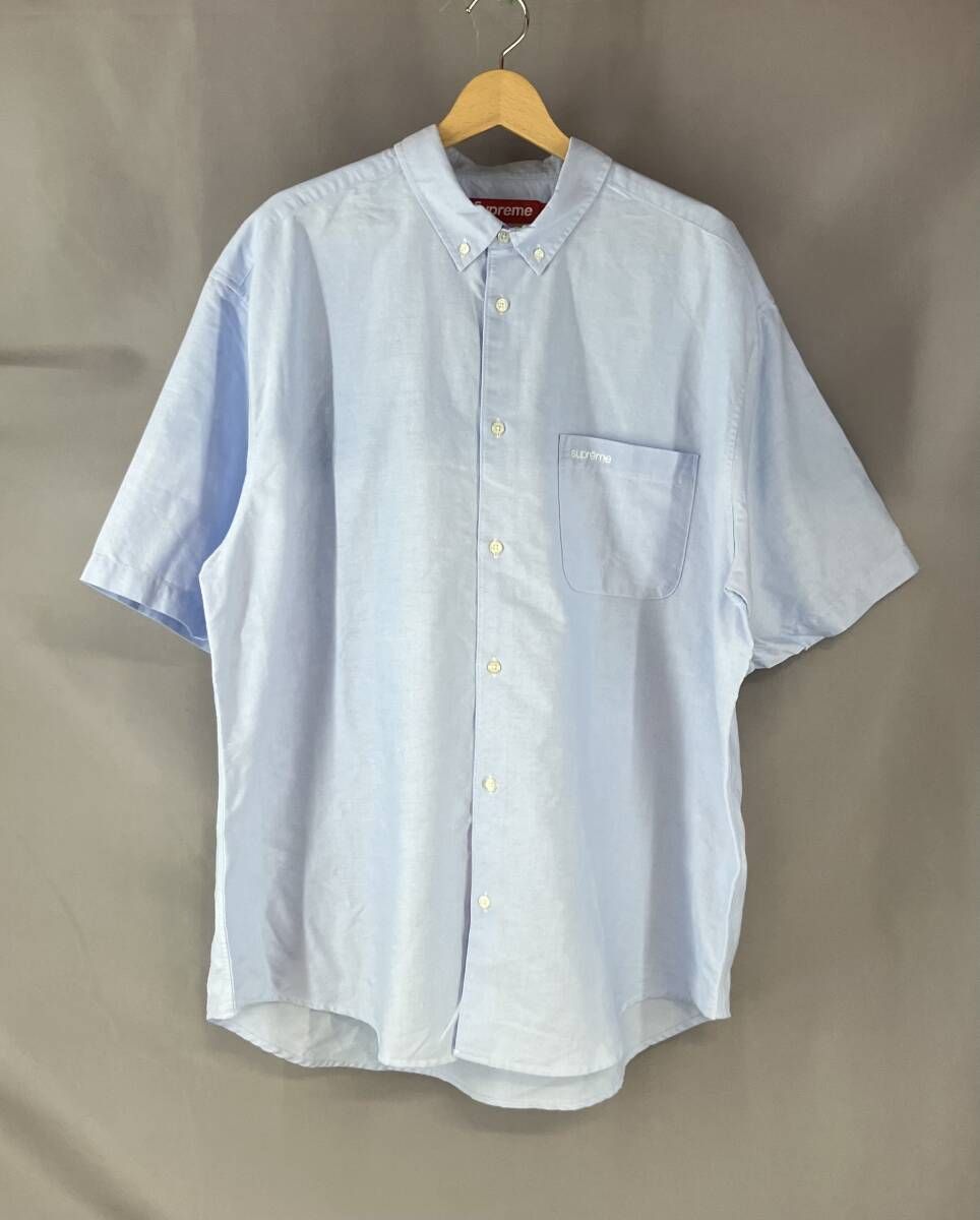 ★ Supreme シュプリーム 半袖シャツ Loose Fit Oxford 23ss ライトブルー XL 夏
