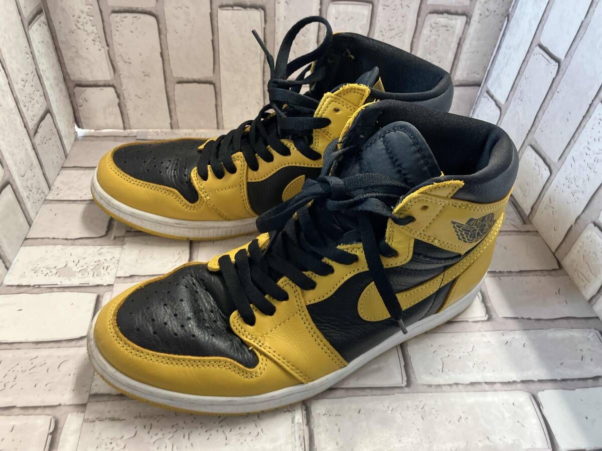 NIKEナイキ スニーカー 555088-701 AIR JORDAN 1 RETRO HIGH OG サイズ27cm スポーツ イエローブラック