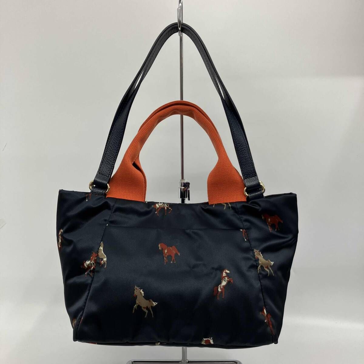 russet/ラシット/ハンドバッグ/ネイビー×オレンジ/馬柄プリント 6,263円