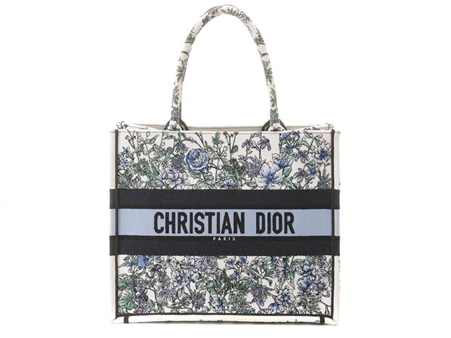 Dior ディオール フラワー ブックトートミディアム M1296ZECZ トートバッグ キャンバス ホワイト/マルチ レディース【中古】434 100,370円
