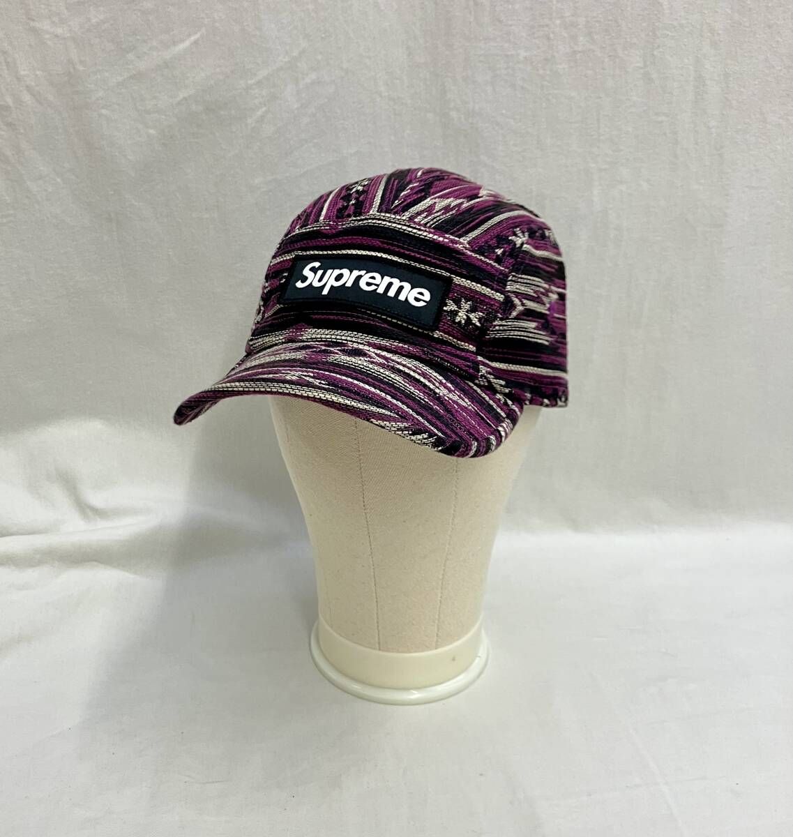 SupremeシュプリームWoven Pattern Camp Capウーブン パターン キャンプ キャップ 帽子 パープル 紫 綿 ボックスロゴ アジャスター 6,092円