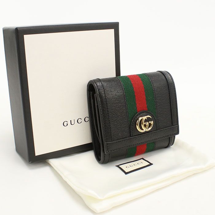GUCCI グッチ ミディアムウォレット オフィディア 598662 二つ折り財布 レザー【中古】 レディース