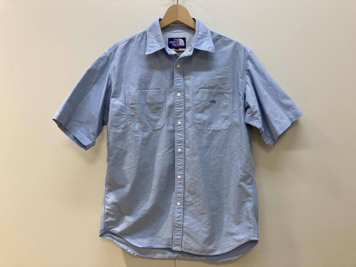 THE NORTH FACE PURPLE LABEL ザノースフェイス パープルレーベル ナナミカ Cotton Polyester OX H/S Shirt sizeS ライトブルー NT3208N