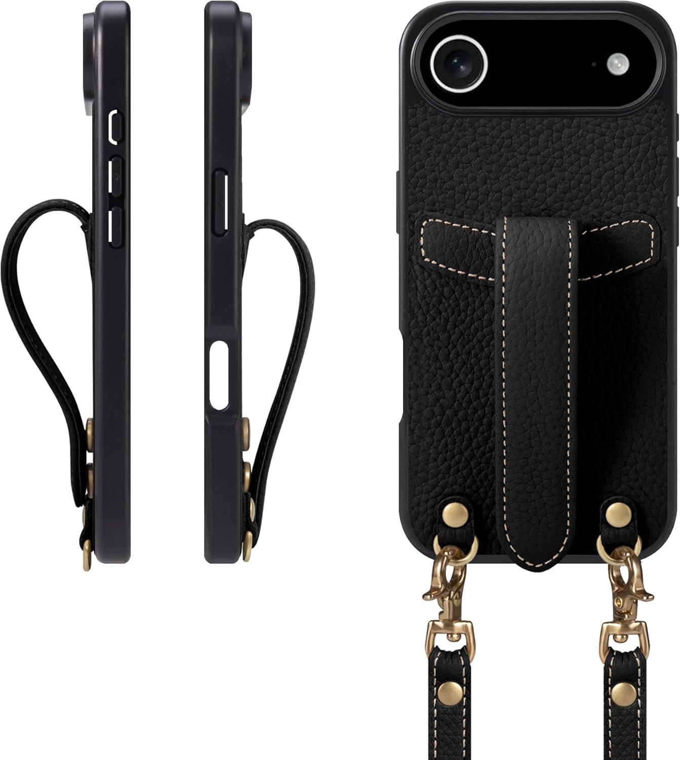 COGURE 互換 iPhone Air ケース 本革 ショルダー COPG ブラック