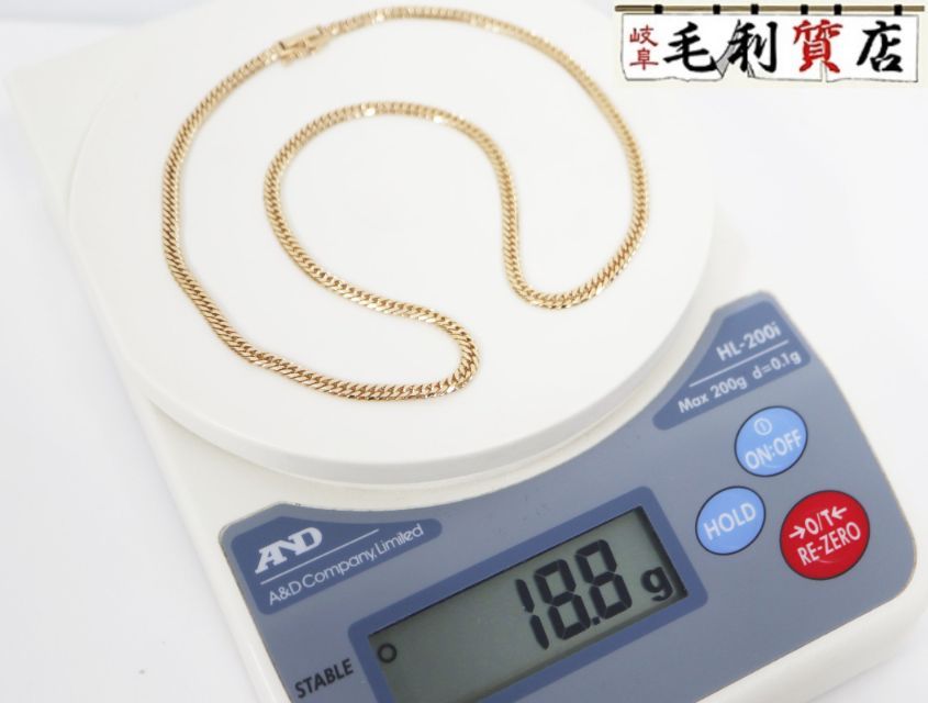 K18 キヘイ 喜平 ネックレス 6面ダブル18.8ｇ 6メンダブル 18金 イエローゴールド 750 YG 【中古】 ジュエリー
