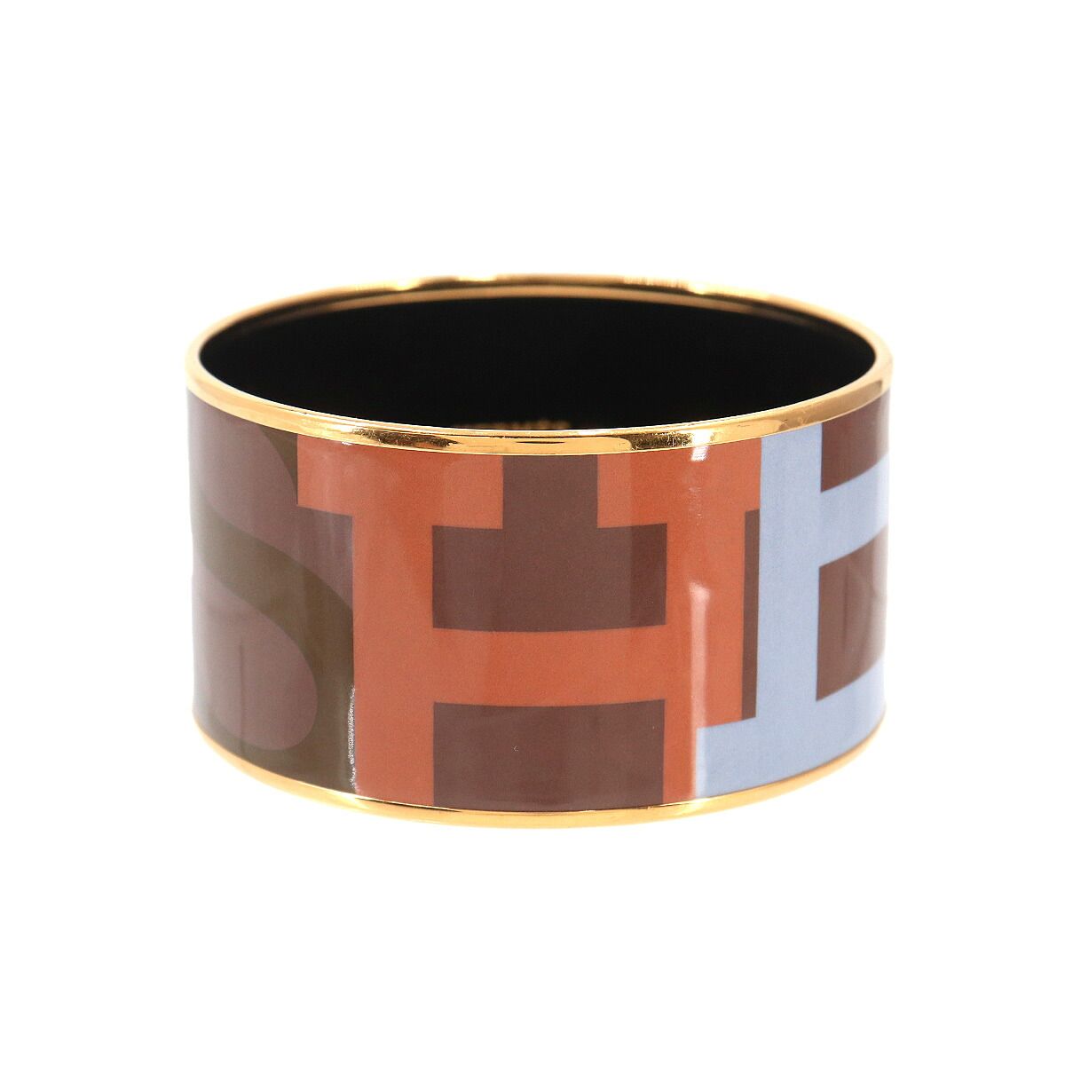 未使用 展示品 エルメス HERMES エマイユ TGM バングル ブレスレット ブラウン ゴールド アクセサリー Email TGM 90333829