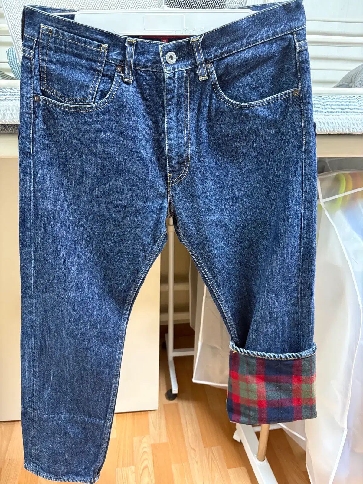 ジュンヤ ワタナベ リーバイス JW505 タータンチェック バイカラー デニム パンツ