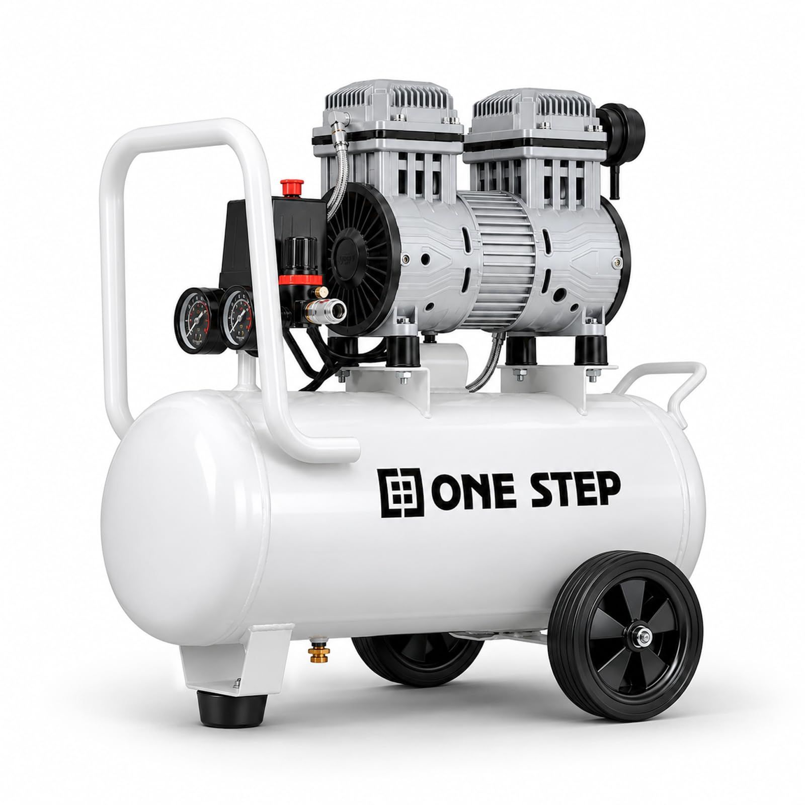 【静音、オイルレス、次世代コンプレッサー。】 ONE STEP エアコンプレッサー コンプレッサー 12L 22L 30L 40L 90L 160L 静か 大容量 (30L ホワイト)i 5d491078