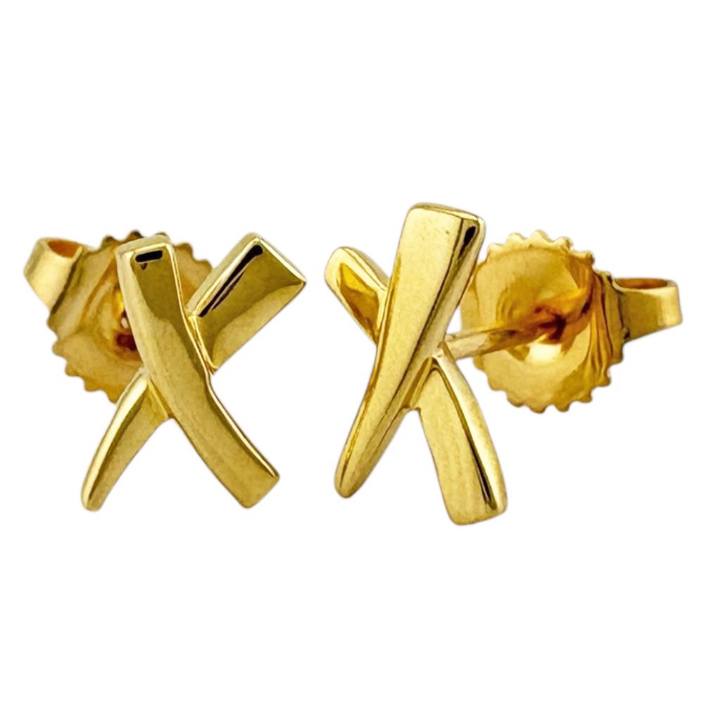 ティファニー キス ピアス 18金 K18イエローゴールド レディース TIFFANY&Co. 中古 ティファニー
