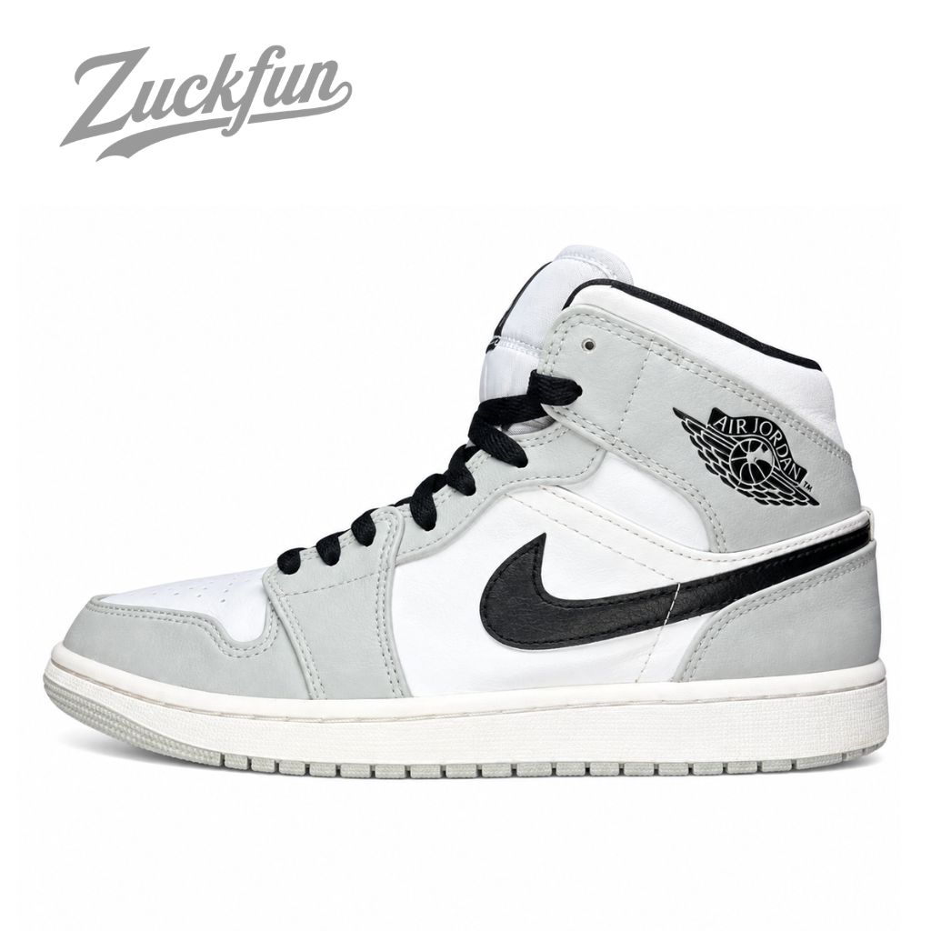 NIKE AIR JORDAN 1 MID LIGHT SMOKE GREY エア ジョーダン 1 ミッド カット ライトスモーク グレー ホワイト ブラック 白 黒 メンズ ナイキ スニーカー 27 cm U11380