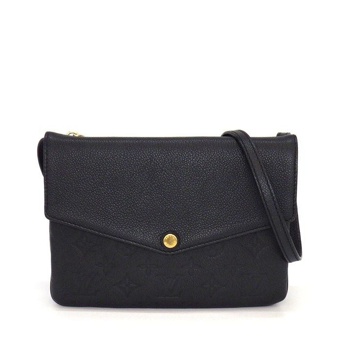 ルイ・ヴィトン LOUIS VUITTON ショルダーバッグ トワイス M50258 2015年 ブラック モノグラムアンプラントレザー ゴールド金具 【中古】