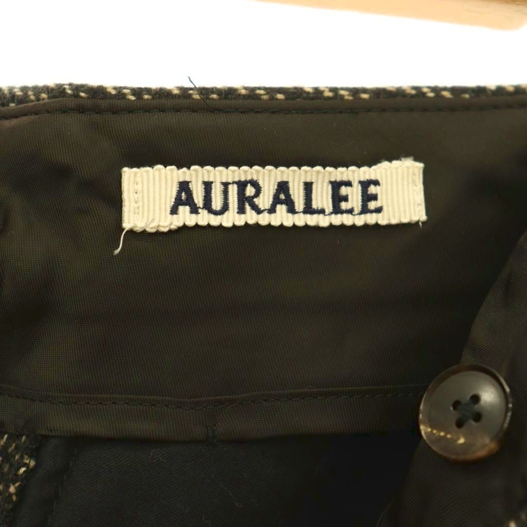 オーラリー AURALEE A22AP04OT ORGANIC COTTON CASHMERE WOOL TWEED SLACKS スラック パンツ テーパード 0 ブラック /HK ■OS