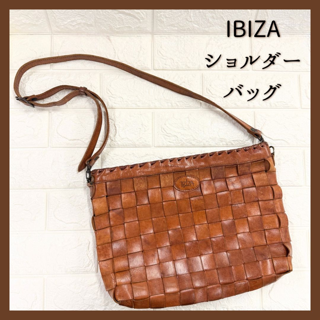 IBIZA イビサ メッシュレザー ショルダーバッグ 本革 イントレチャート