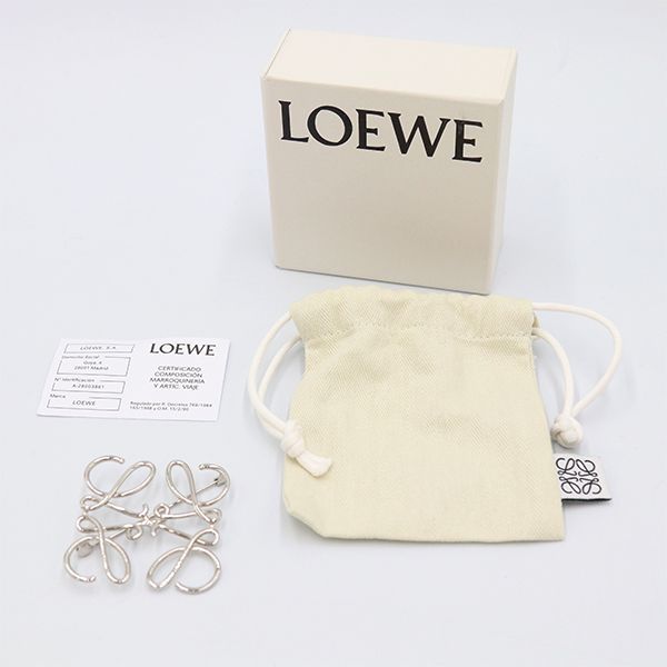 ロエベ LOEWE アナグラム ブローチ シルバーカラー パラジウム 箱【yy