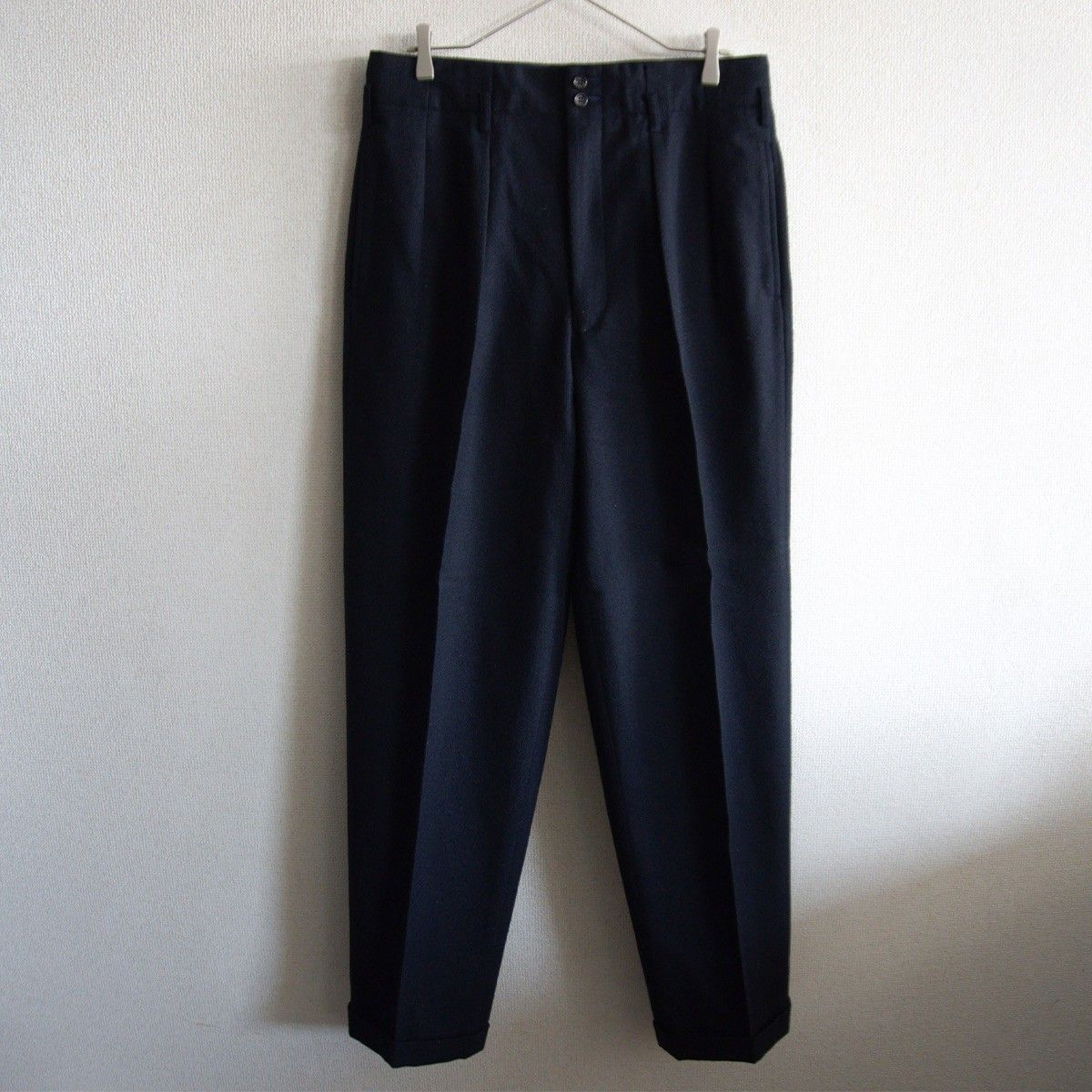 【AD1988/アーカイブ】COMME des GARCONS HOMME【80s ウール スラックス パンツ】M ネイビー コムデギャルソンオム s2607109