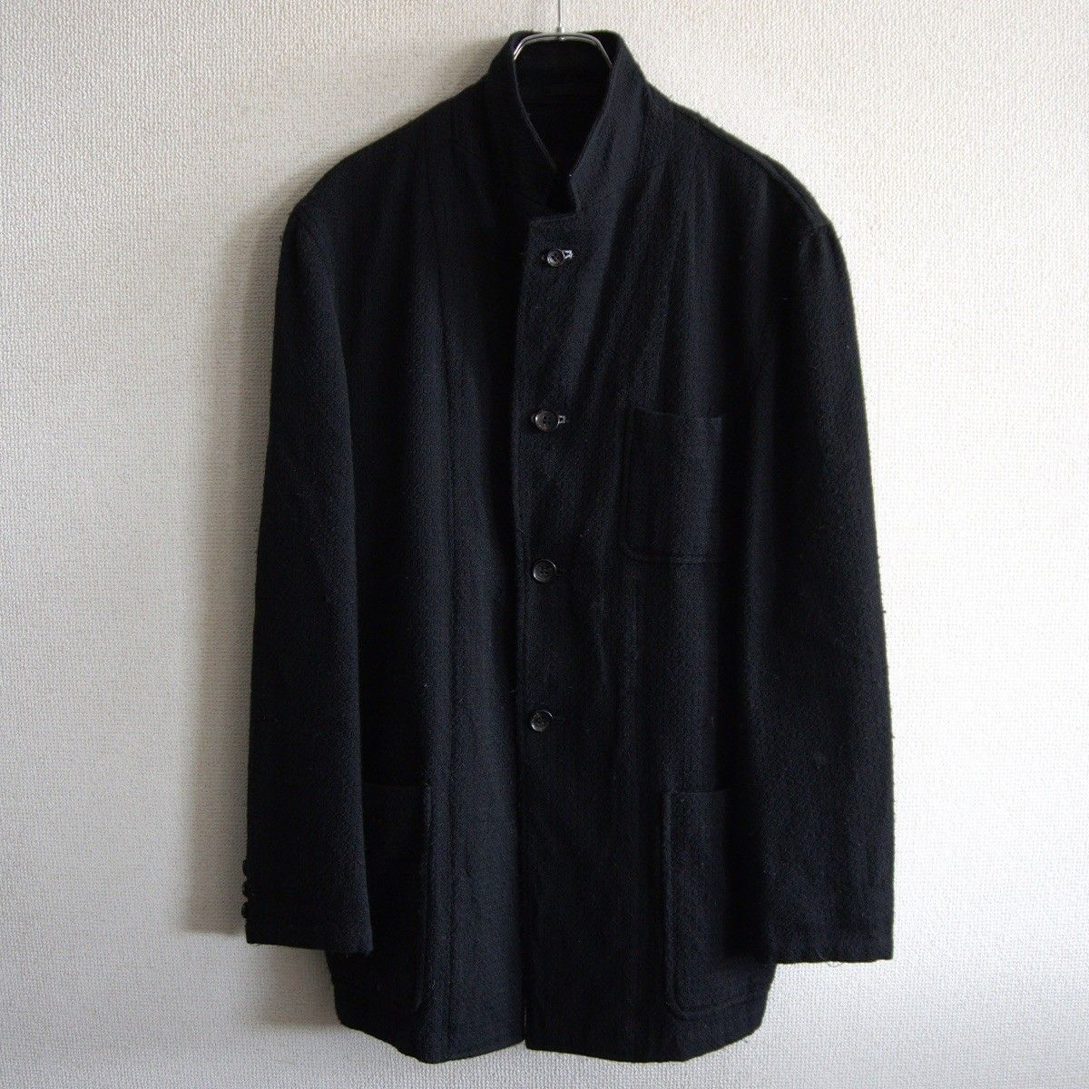 【AD2000】COMME des GARCONS HOMME 【2000年代 スタンドカラー ジャケット】 コムデギャルソン オム ブラック 26070646